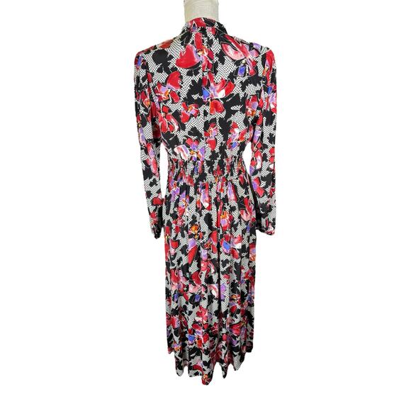 Diane Von Furstenberg Erica Midi Shirt Dress Women's 10 Floral Designer DVF - Picture 9 of 13